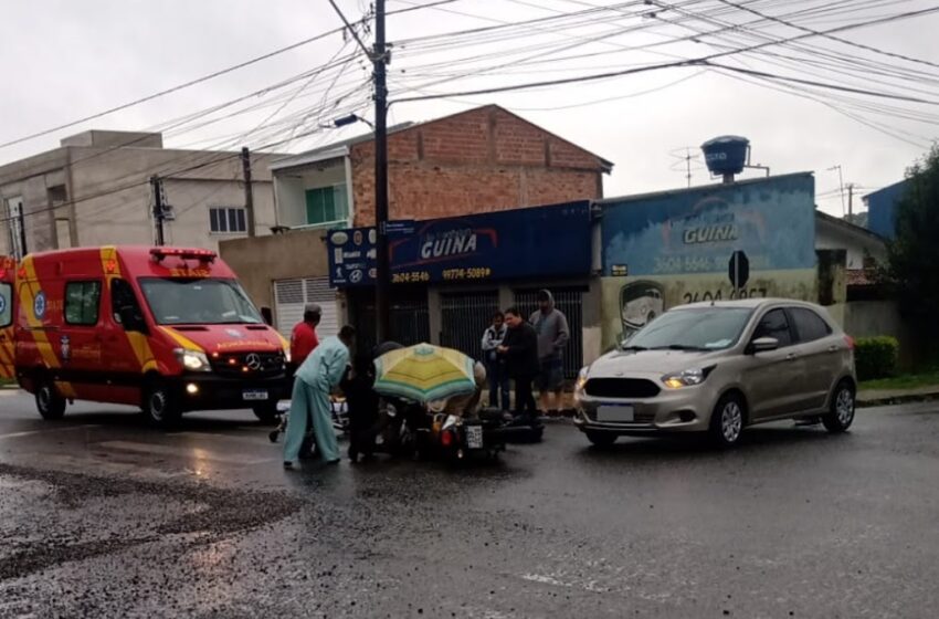  Motociclista fica ferido em colisão com carro em FRG