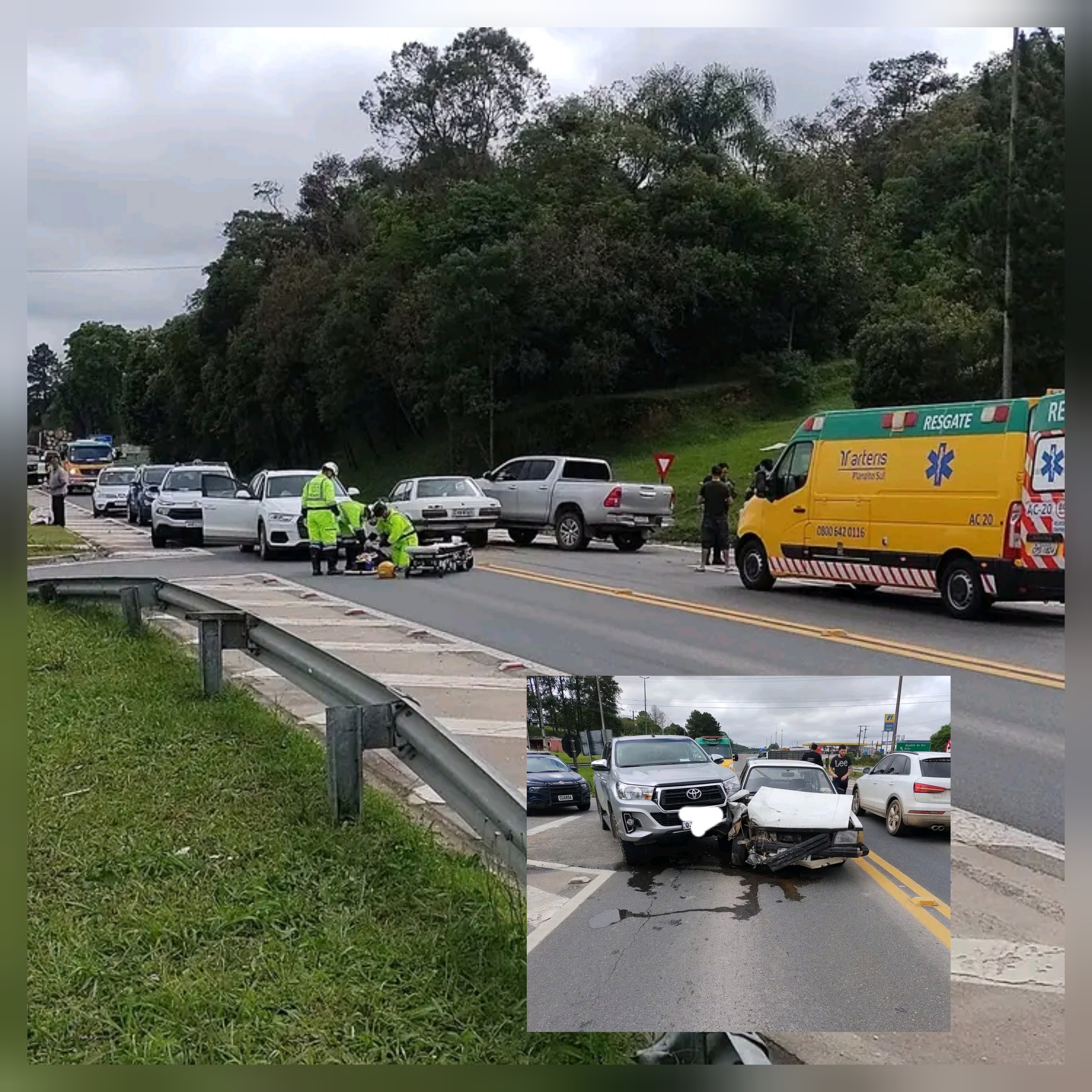  Dois acidentes deixam duas vítimas leves na BR-116 em Mandirituba