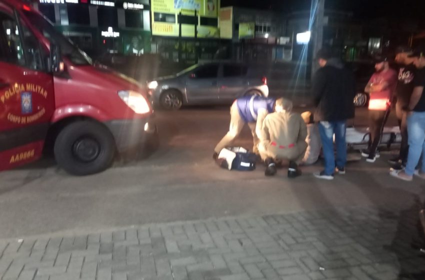  Homem fica ferido após ser atropelado por moto em Fazenda Rio Grande