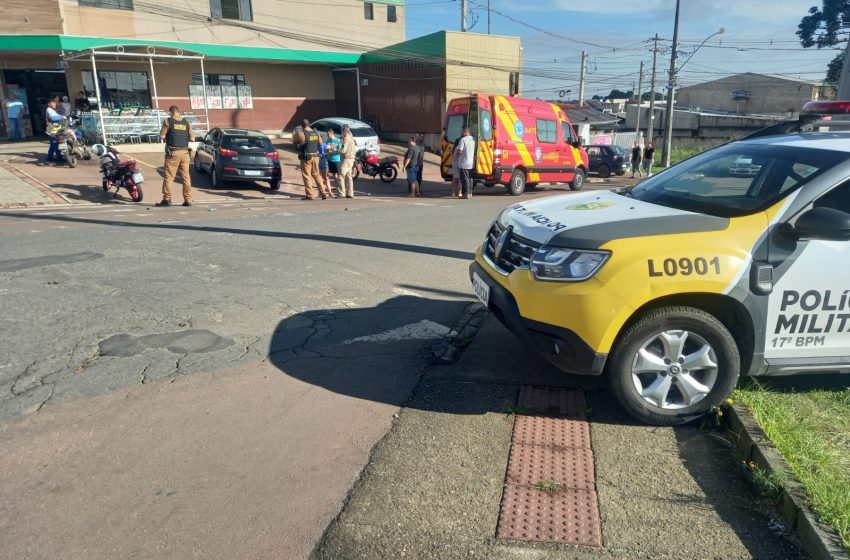  Acidente entre carro e moto deixa motociclista ferido em FRG