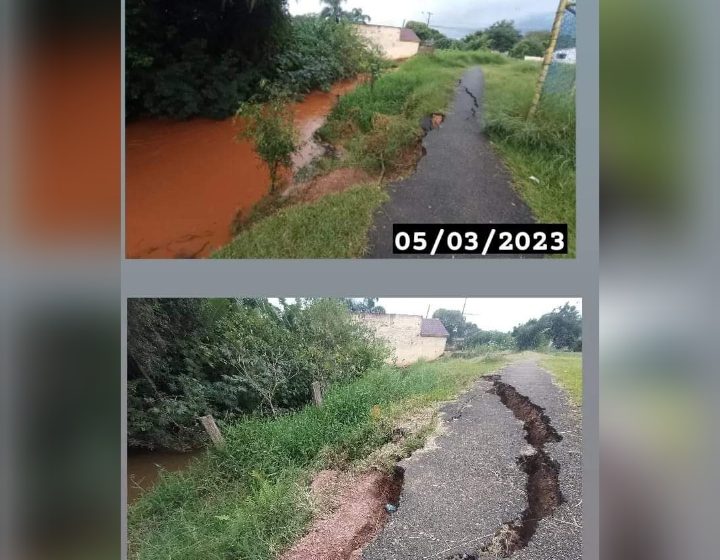  Deslizamento de terra em calçada de praça preocupa moradores de FRG