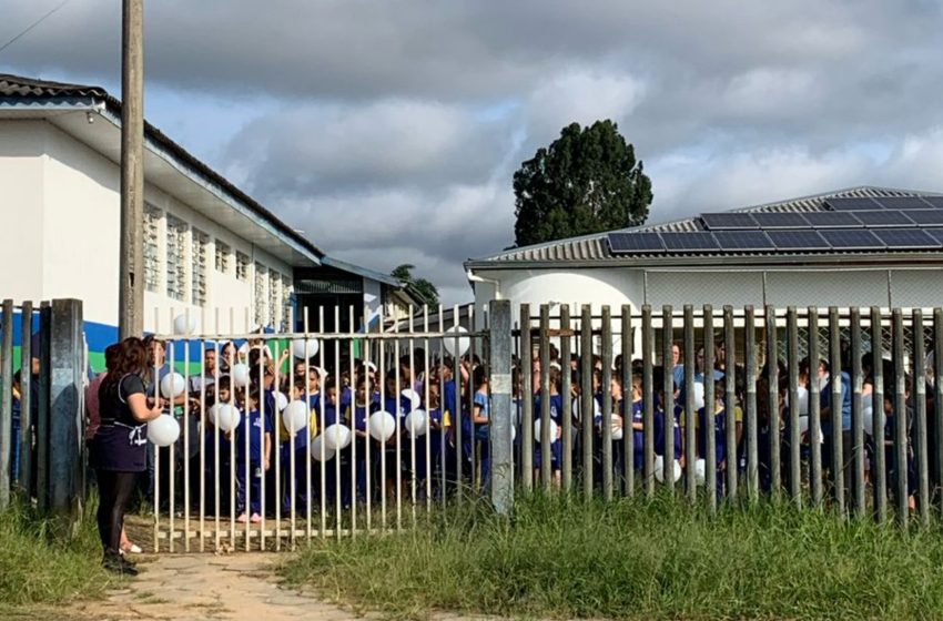  Alunos e servidores de escola prestam homenagem a menino que morreu atropelado em FRG